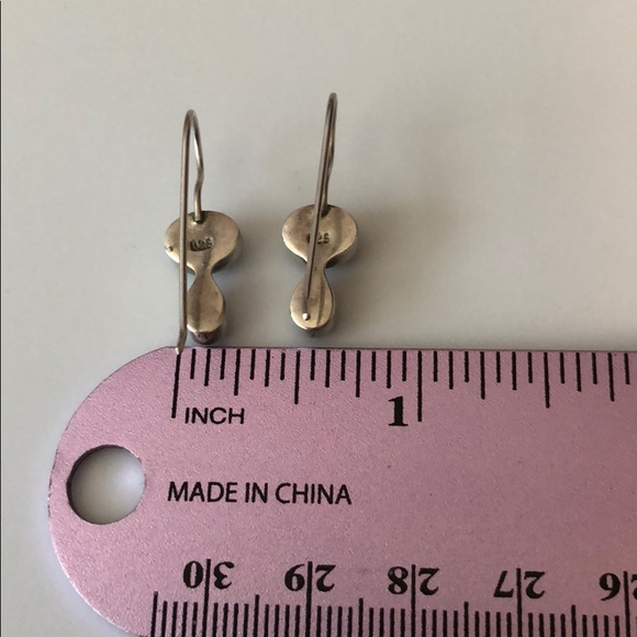 Turquoise Silver Opposite Earrings - Picture 5 of 6